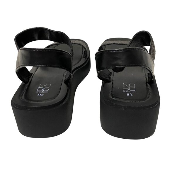 NOBO No Boundaries Womens Textured Strap Low Heel Platform Sandals 8.5 Black - Picture 4 of 8